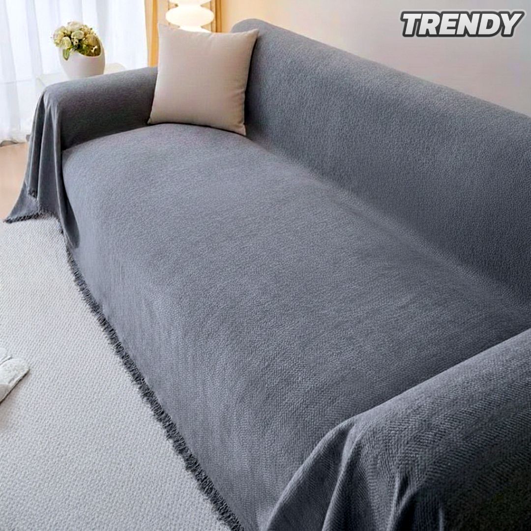 TRENDY® Couch Covers - Soft Chenille Herringbone Pattern (Grey)