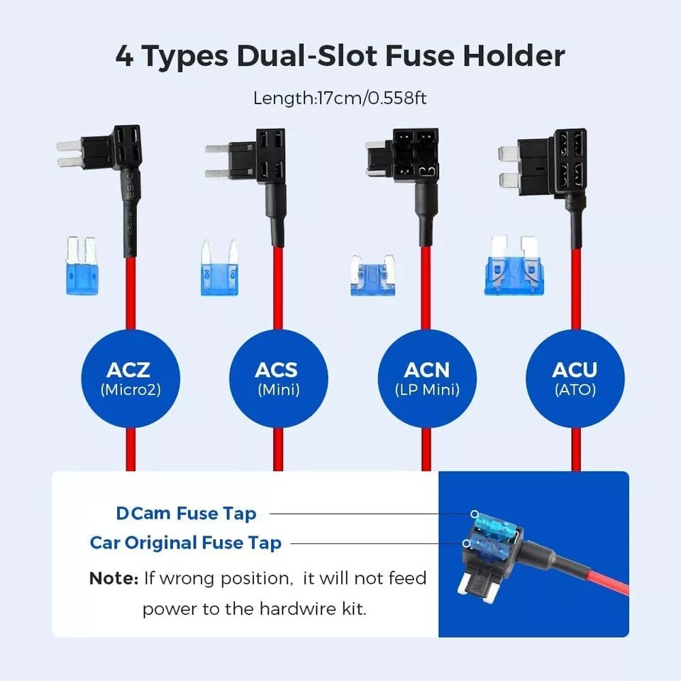 3-Lead Hardwire Kit for 4K Dual Dash Cam Set