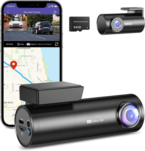 Front & Rear Dual Dashcam Set - 4K UHD + Full HD 1080P