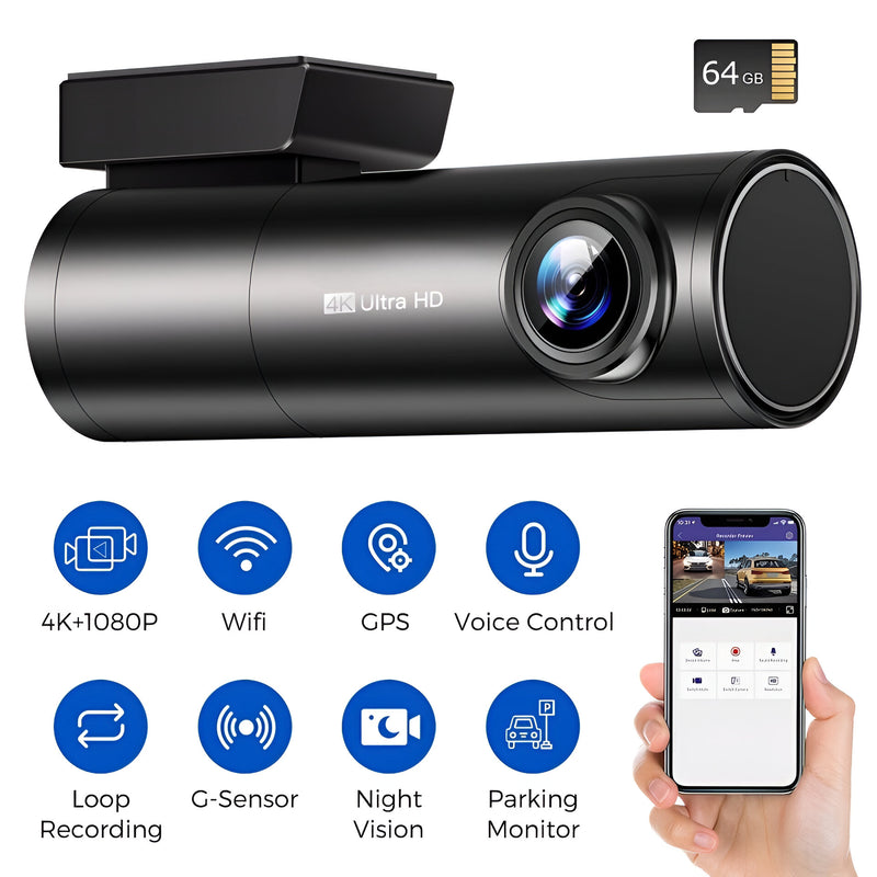 Front & Rear Dual Dashcam Set - 4K UHD + Full HD 1080P