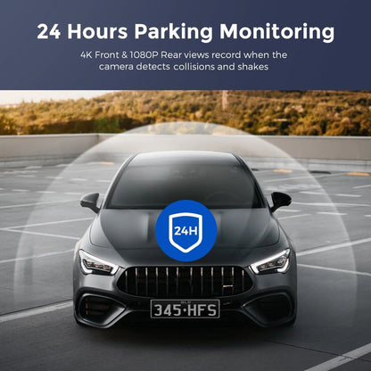 Dual Channel Dashcam - 4K UHD Front + Full HD 1080P Rear