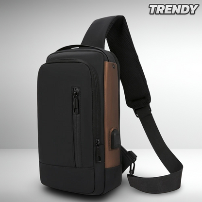 TRENDY® Anti-Theft Cross-Body Sling Bag (Black & Bronze)