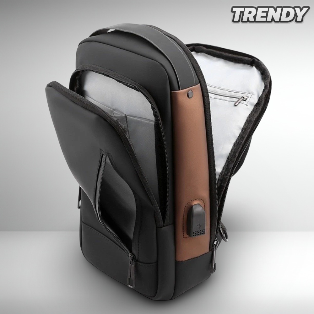 TRENDY® Anti-Theft Cross-Body Sling Bag (Black & Bronze)