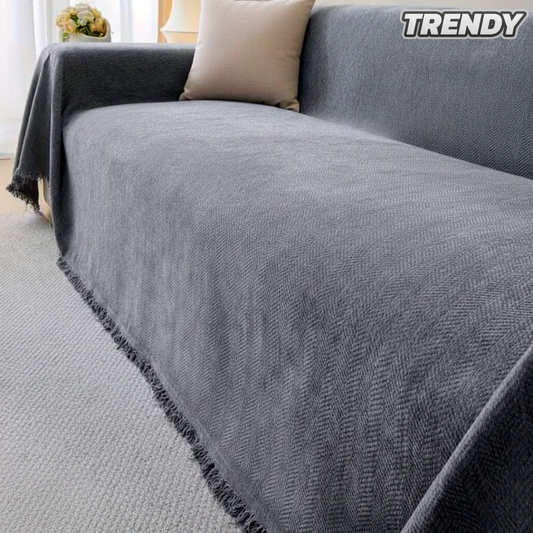 TRENDY® Couch Covers - Soft Chenille Herringbone Pattern (Grey)