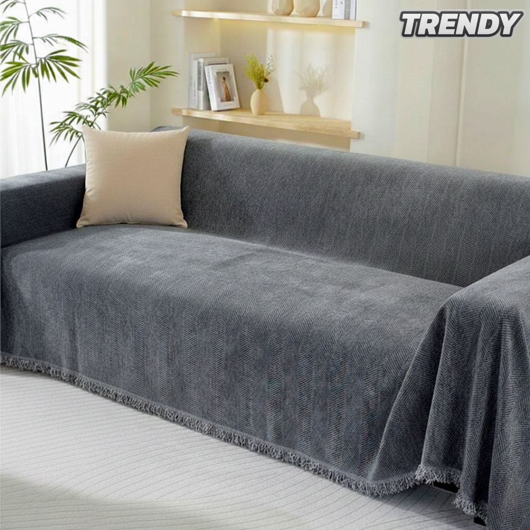 TRENDY® Couch Covers - Soft Chenille Herringbone Pattern (Grey)