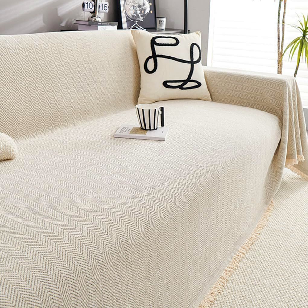 TRENDY™ Protective Couch Covers - Soft Chenille Herringbone Style