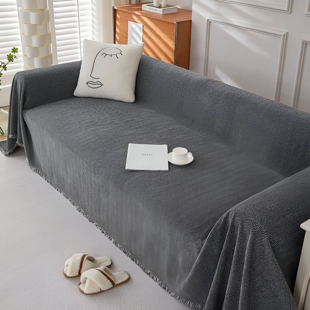 TRENDY™ Protective Couch Covers - Soft Chenille Herringbone Style