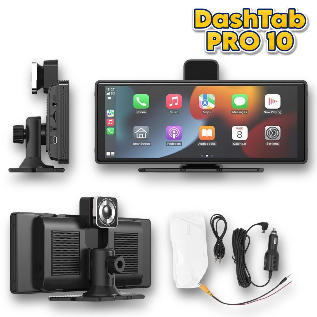 DashTab™ PRO 10 - Car Infotainment Unit + Front Dashcam + Reverse Parking Camera