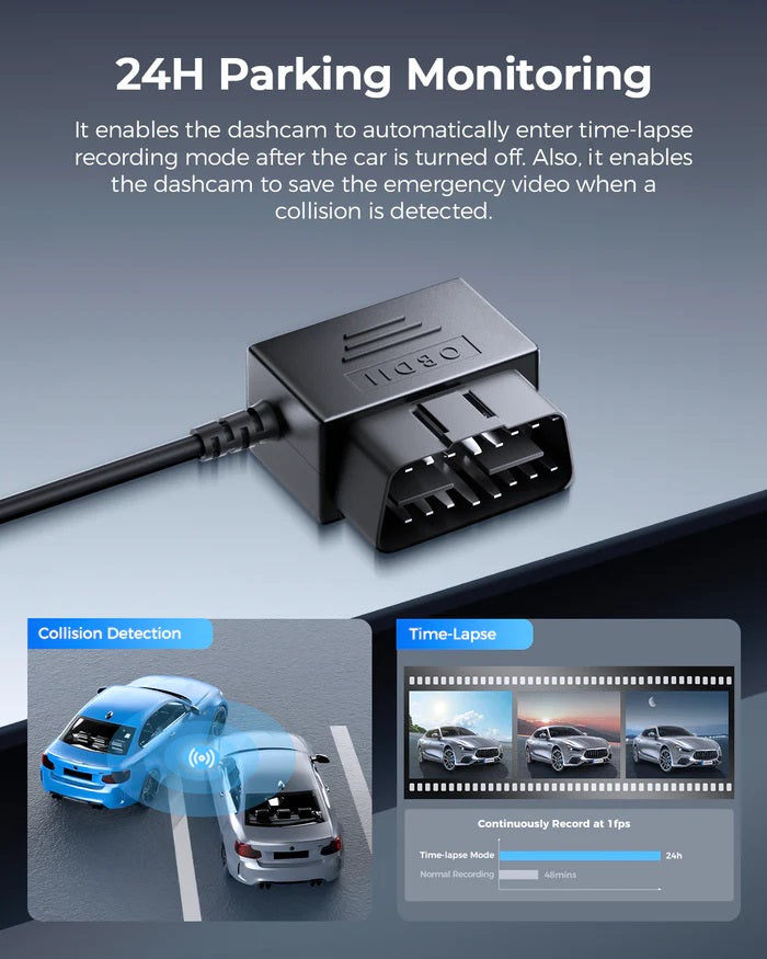 Hardwire Kit (OBD Port) for 4K Dual Dashcam